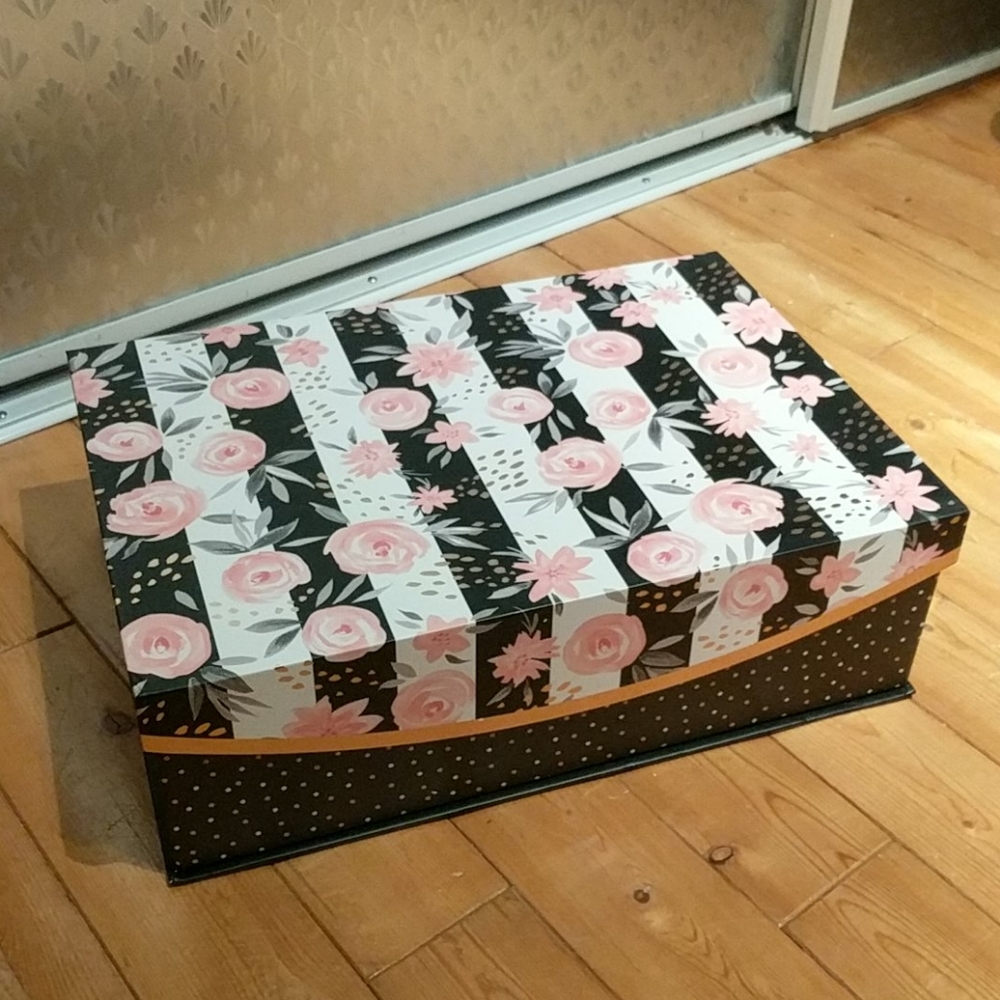 Decorative Storage Box Stripe Flowers (9)
